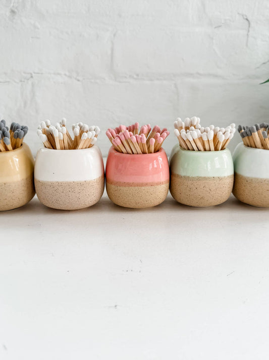 Ceramic Match Holder W/Matches