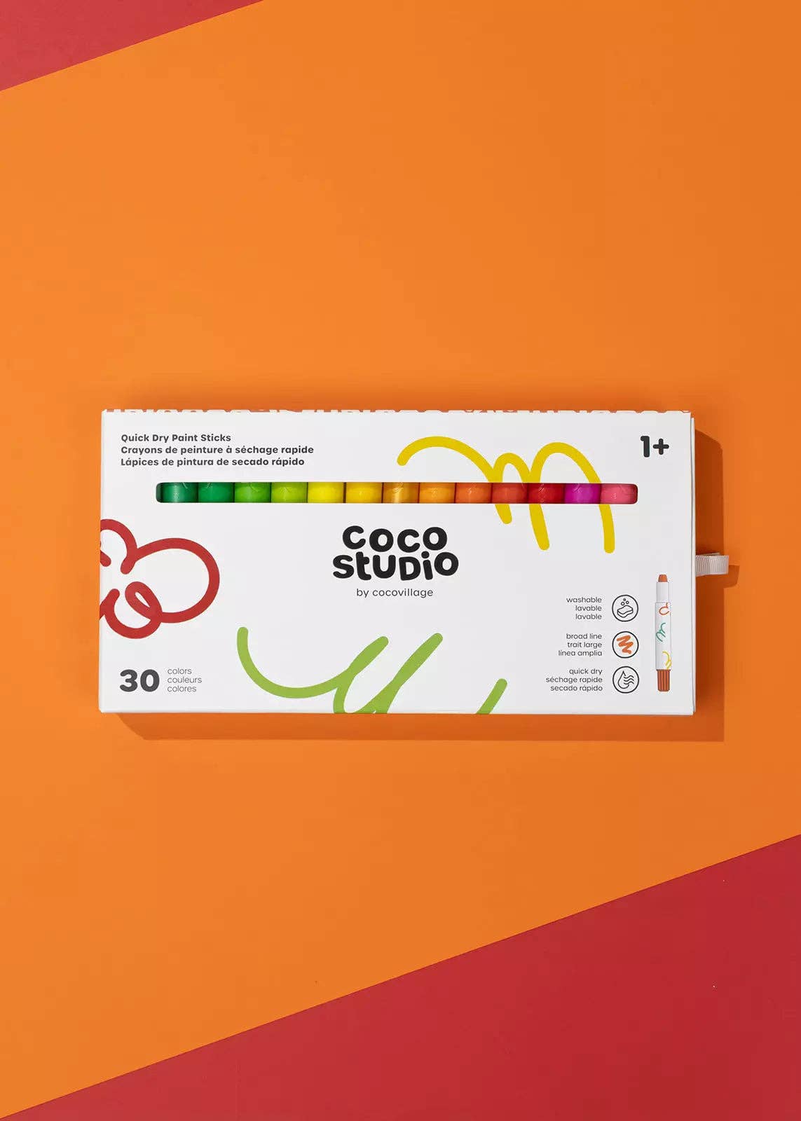 Quick Dry Paint Sticks Set - 30 colors