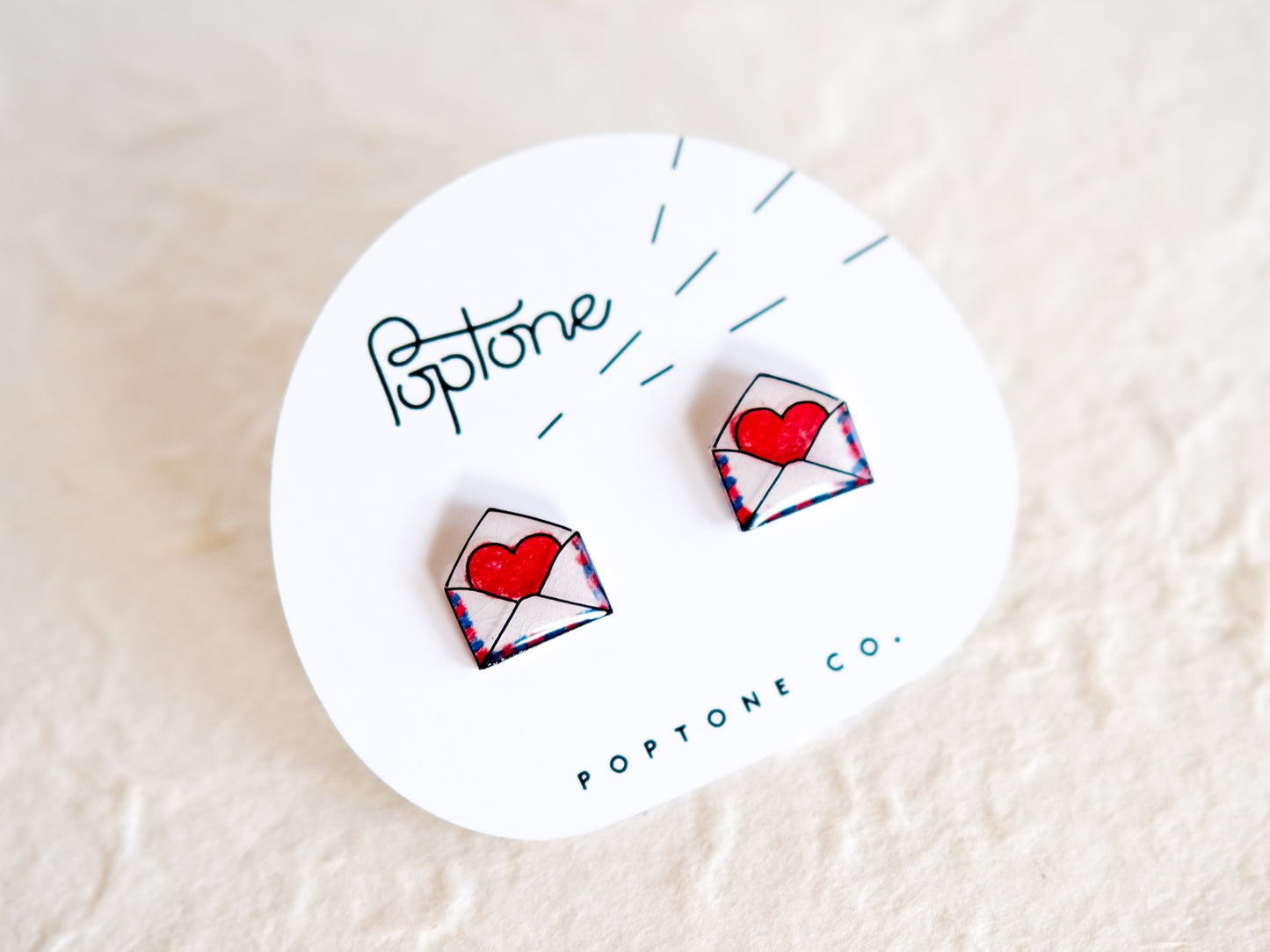 Valentine Love Letter Airmail Envelope Earrings