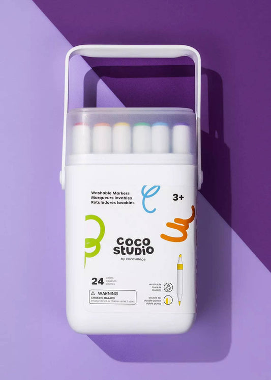 Washable Dual Tip Markers Set - 24 colors