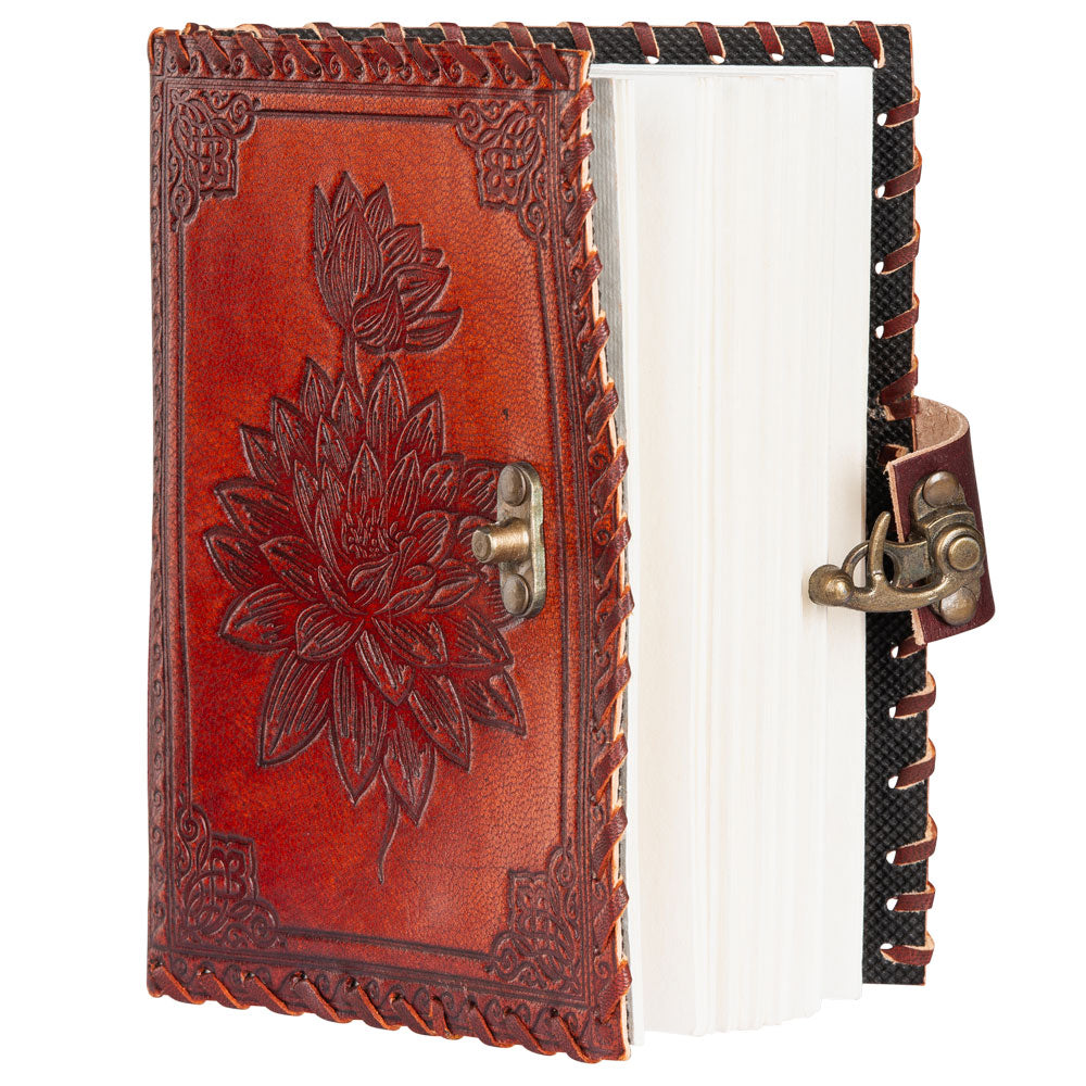 Lotus Flower Leather Journal