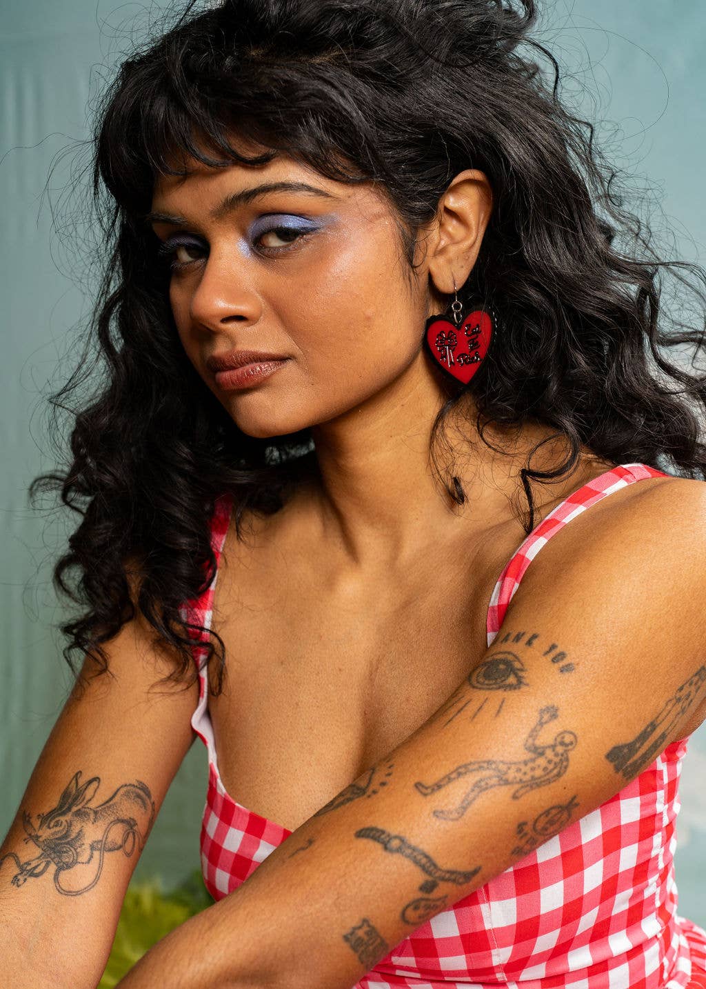 Eat The Rich Heart Statement Earrings