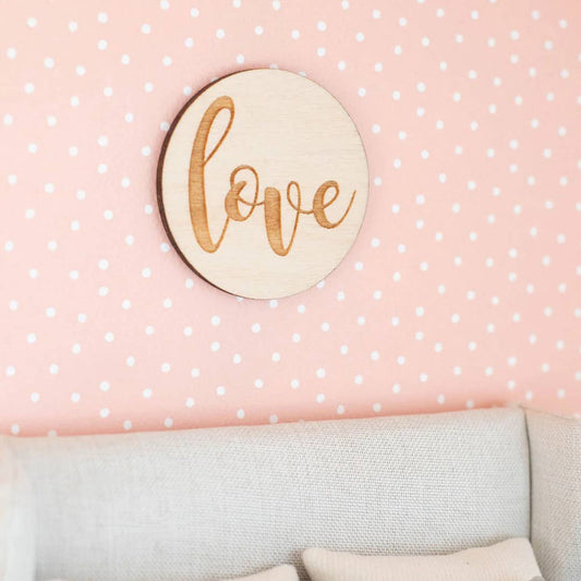 Dollhouse Engraved Love Decorative Sign