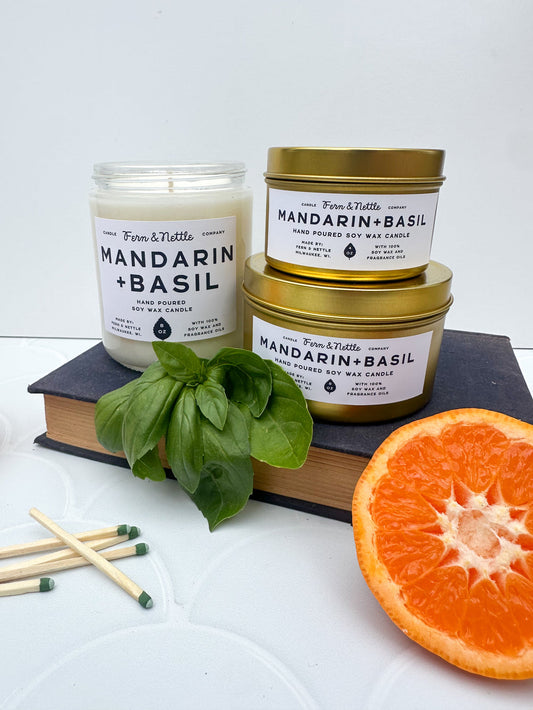 Fern & Nettle Mandarin + Basil Candle