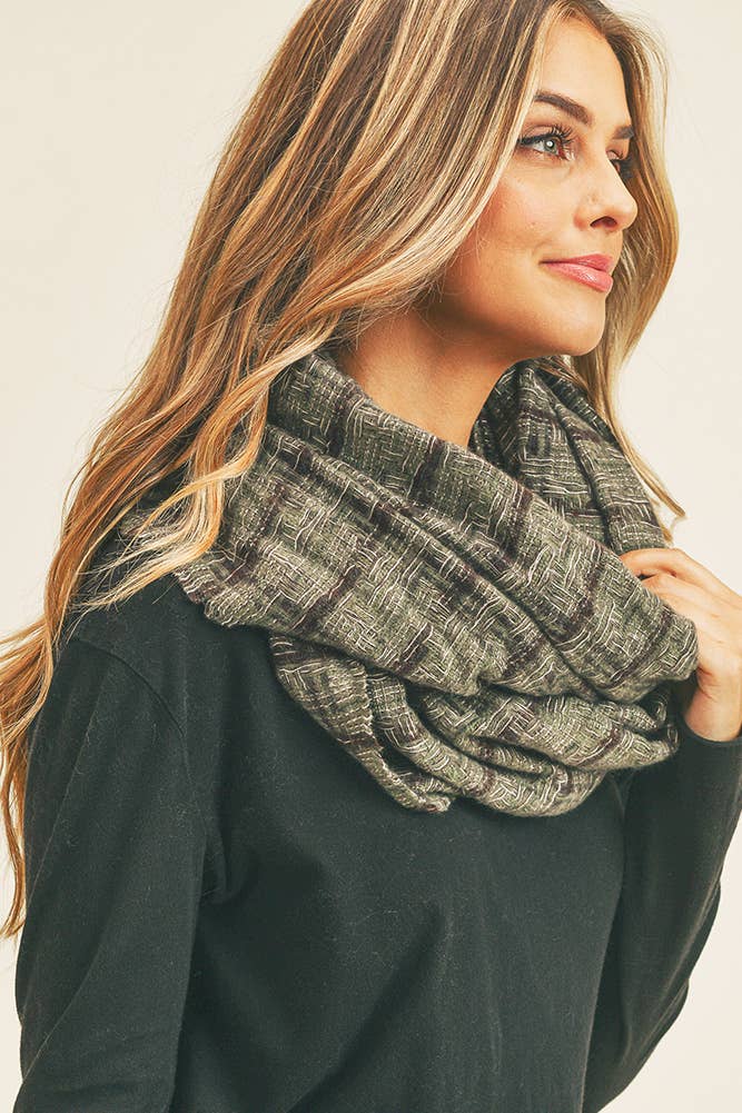 Plaid Infinity Scarf - Wide Design