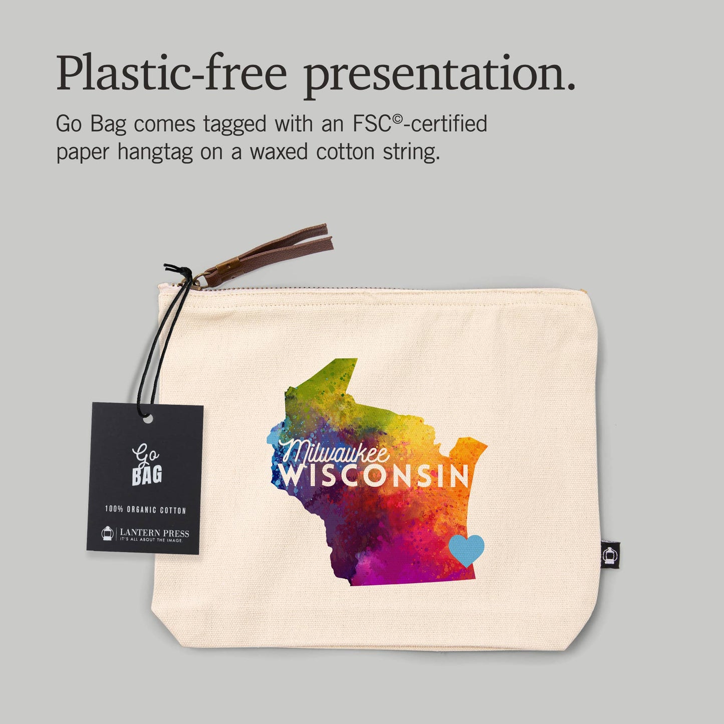 GO BAG POUCH Milwaukee, Wisconsin, State Watercolor