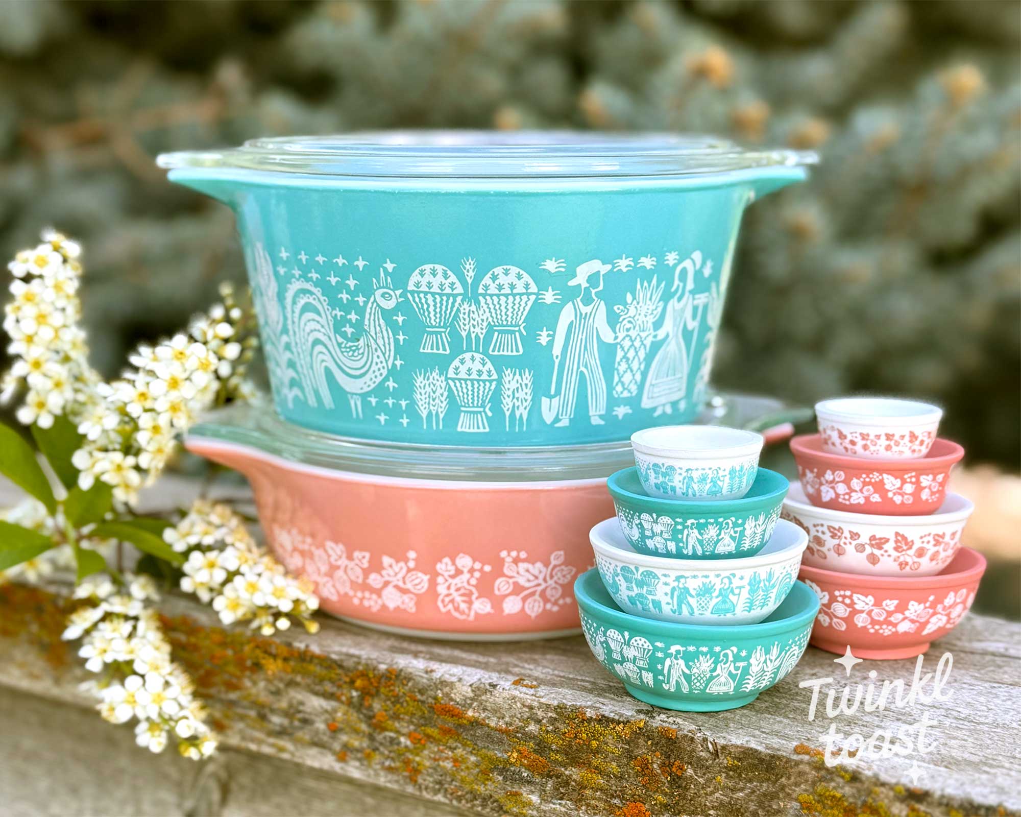 Mini Pyrex-Inspired Mixing Bowls – Retro Stackable Set – Swoon