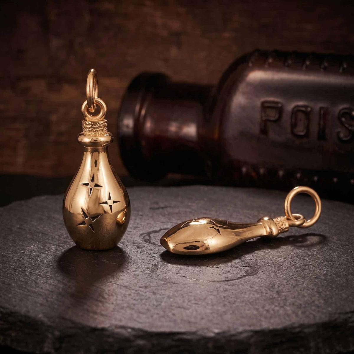 Bronze Potion Bottle Charm 21x8mm