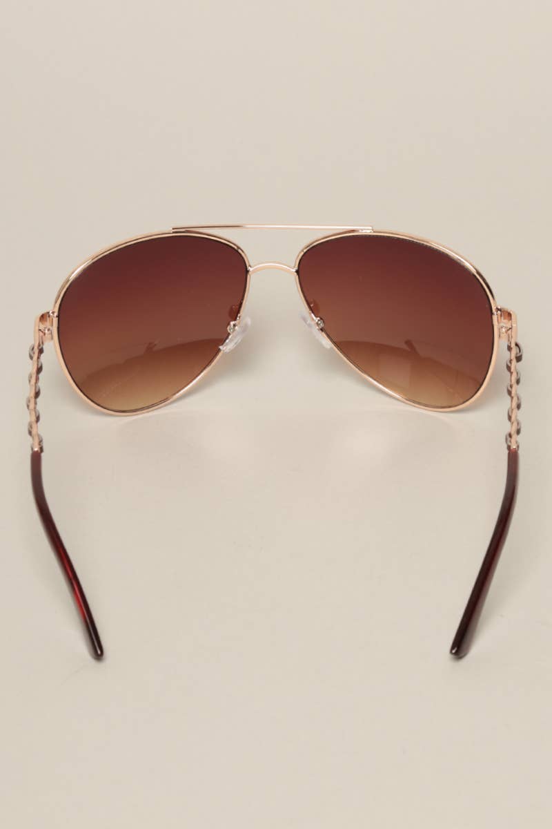 Chain Detail Aviator Sunglasses