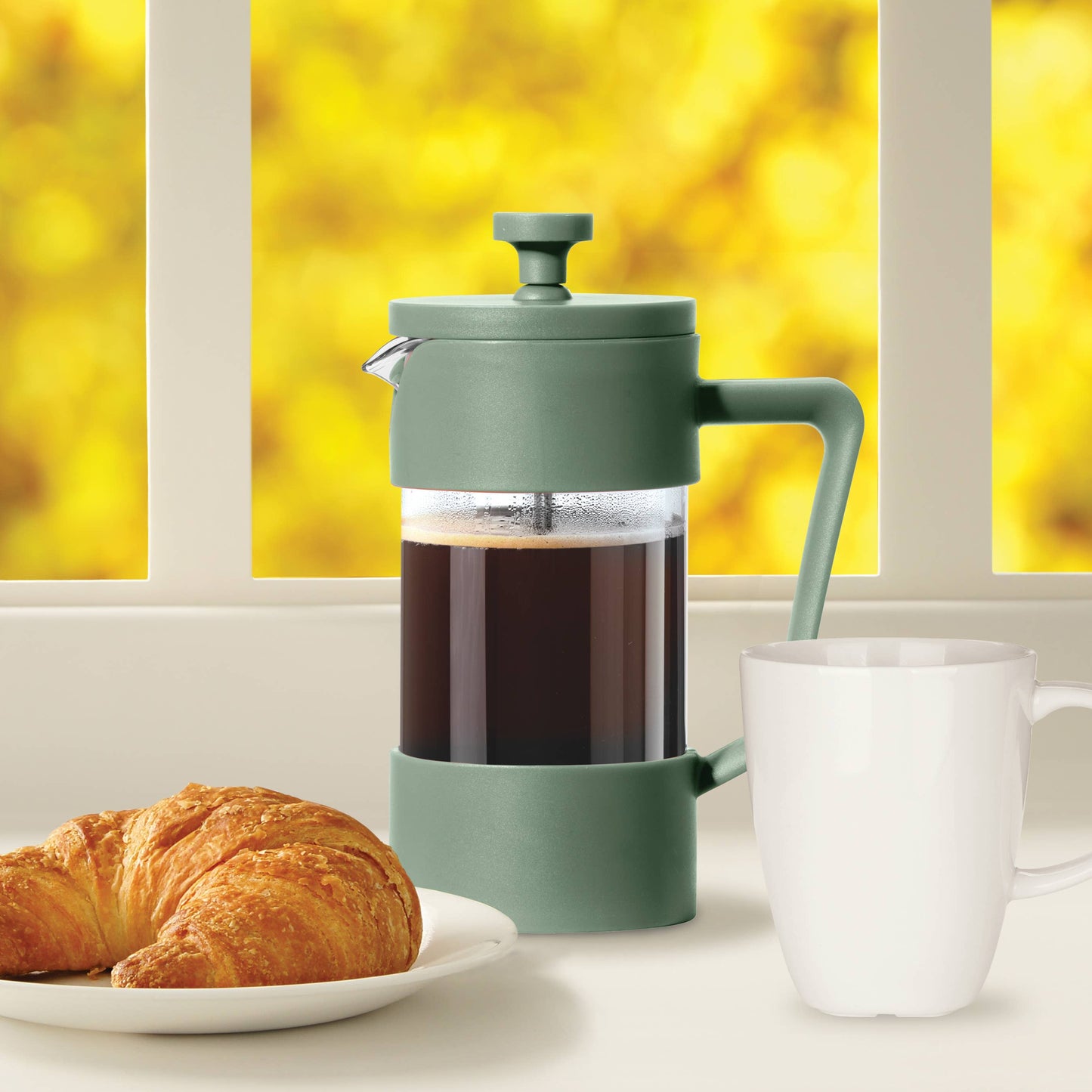 French Press 3 Cup Coffee Maker (350 ml, 12 oz) Green