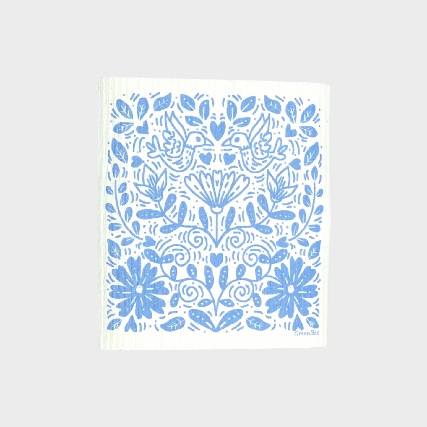 Blue Floral Pattern Swedish Dishcloth