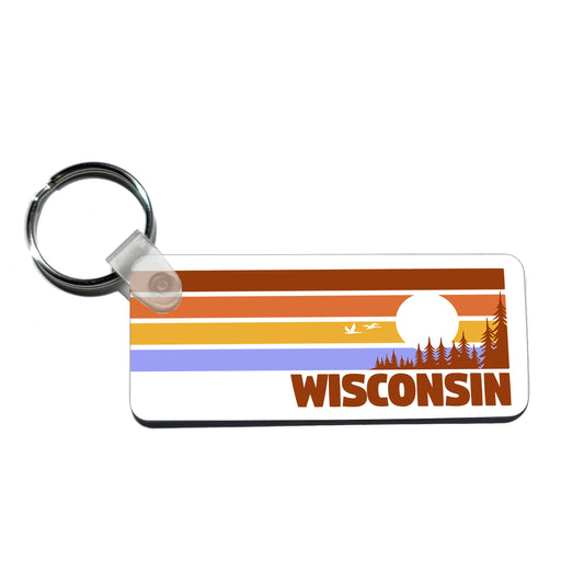 Wisconsin Lake and Forest Ombre Keychain Wisconsin Keychain