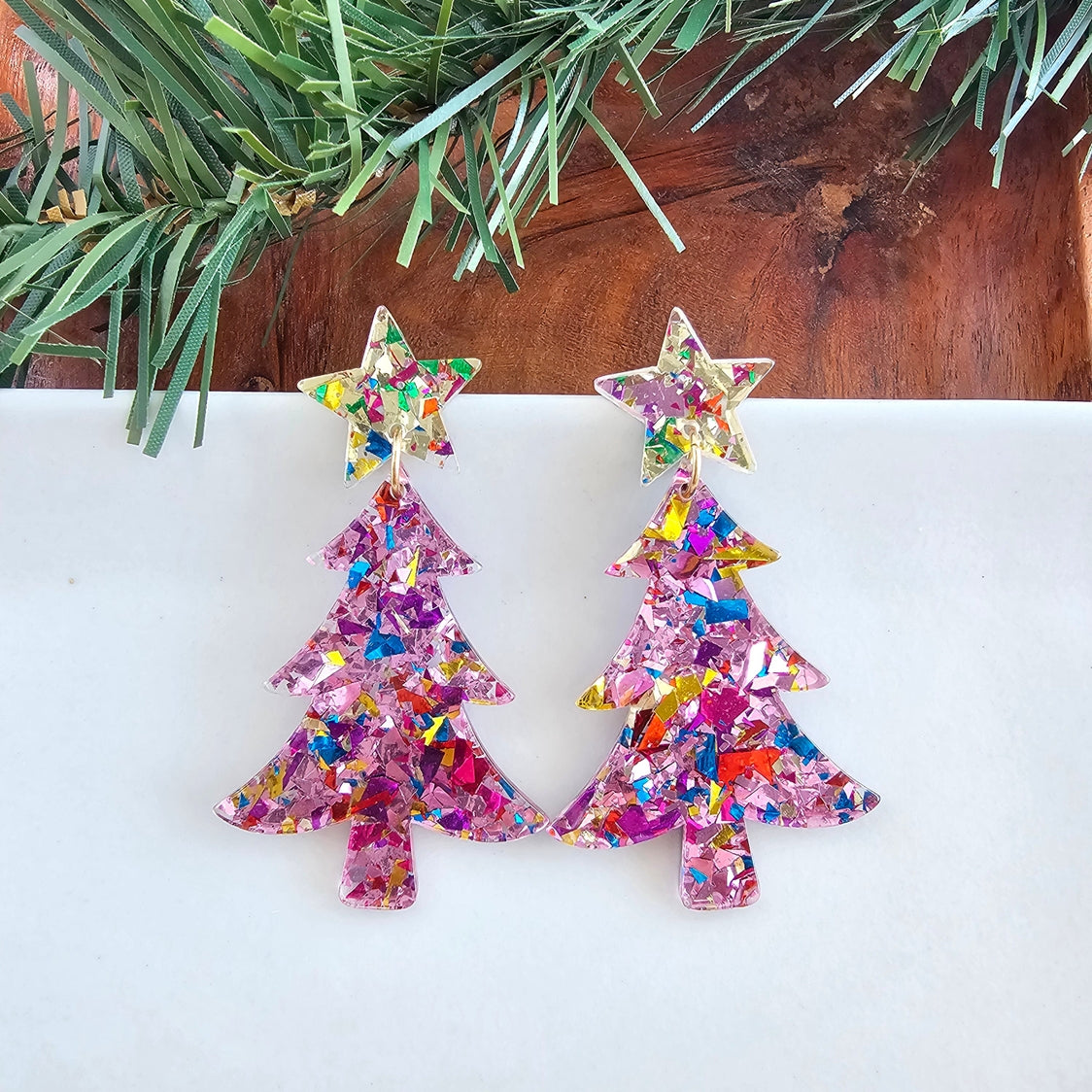 Christmas Tree Earrings Dangle