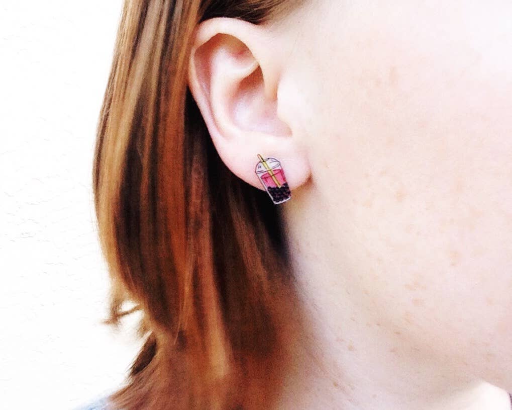 Bubble Tea Boba Earrings