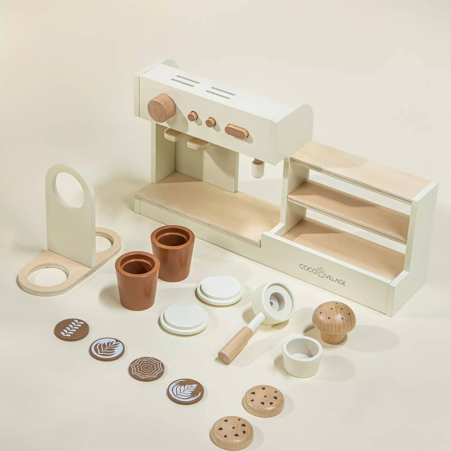 Wooden Coffee Shop Playset and Accessories