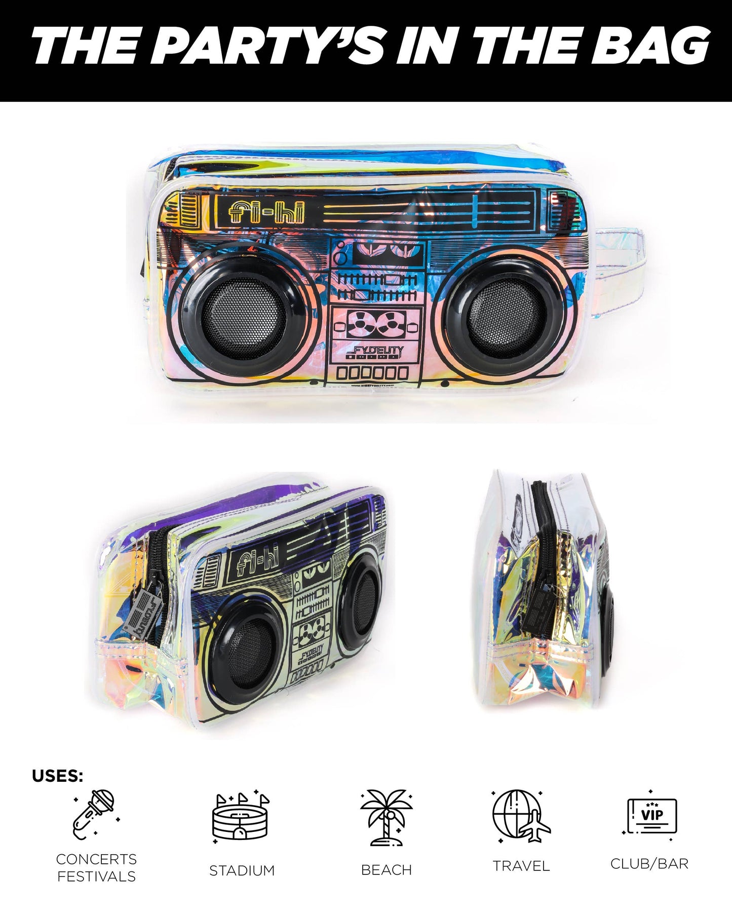Mirridesc FI-HI Doppler Bag w/ Bluetooth Speakers