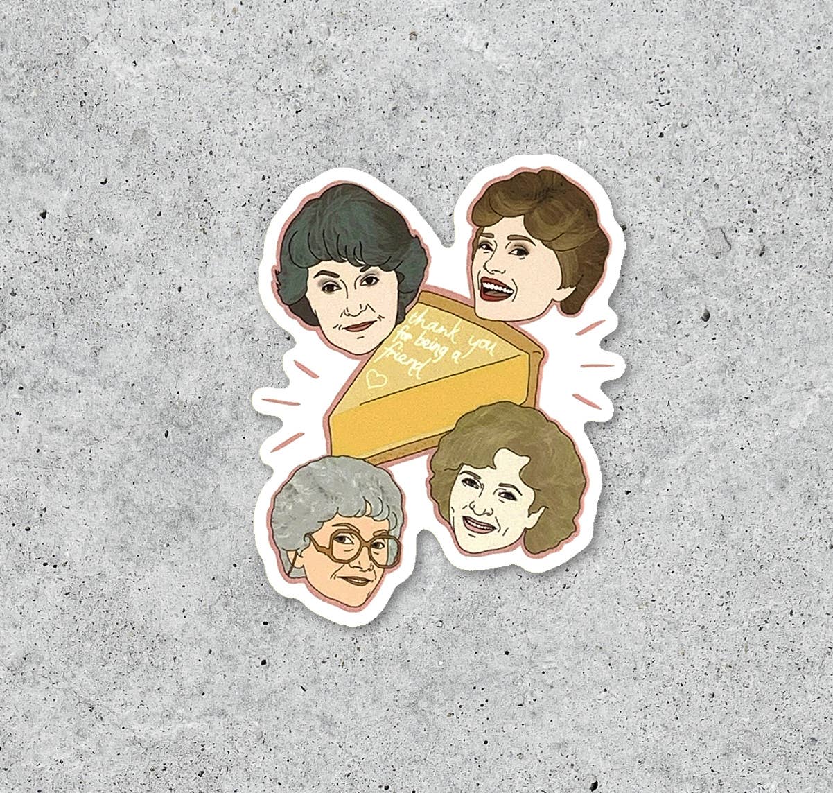 Golden Girls Cheesecake and Heads vinyl Sticker