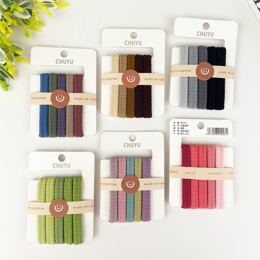 5pcs High elastic daily basic rubber band ponytail hair tie