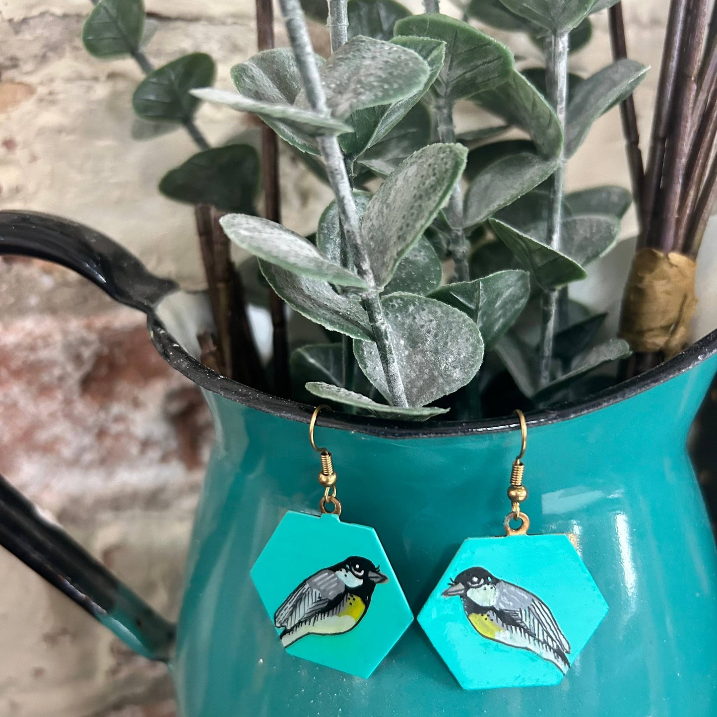 One-of-a-Kind Earrings: Chickadee