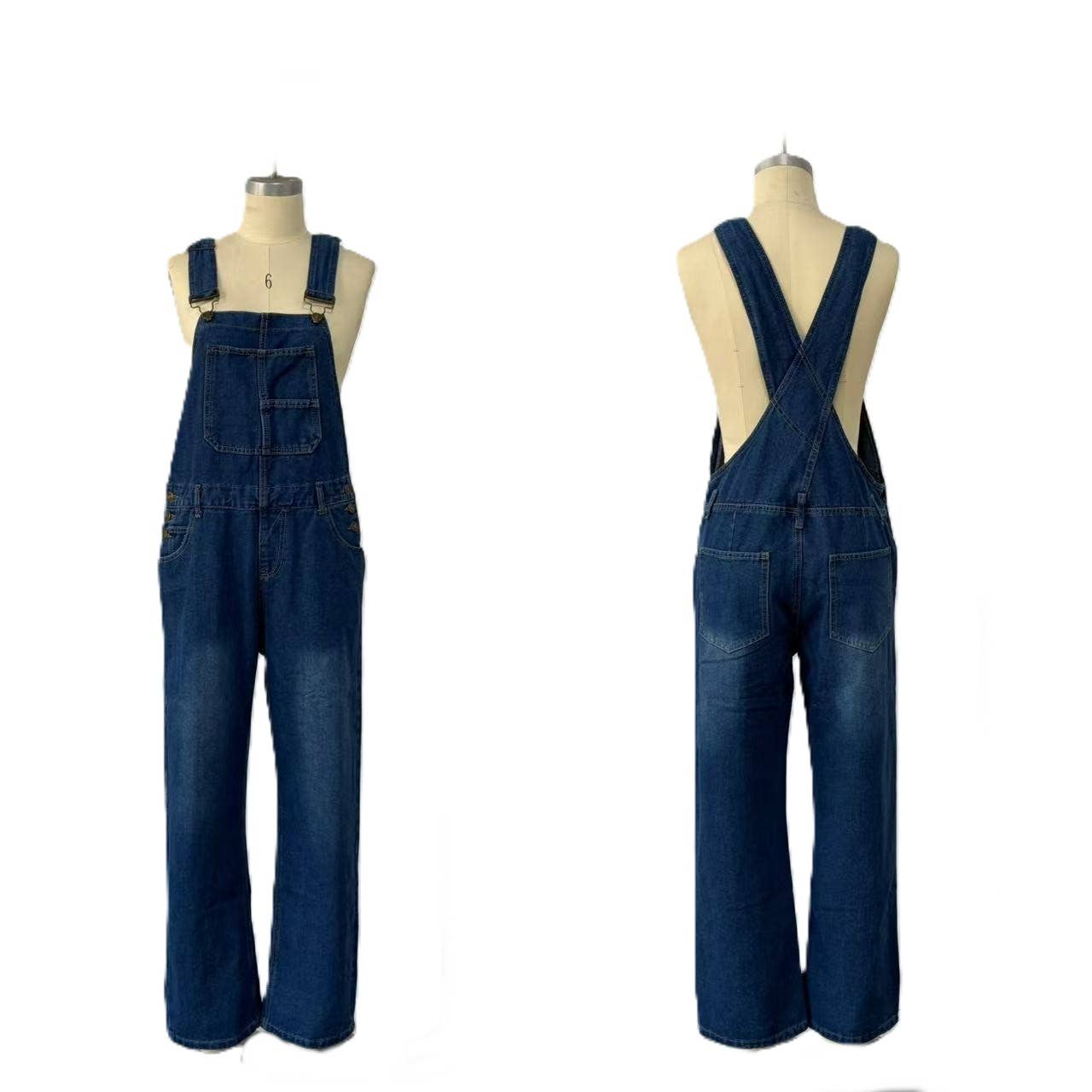 Classic Straight-Leg Denim Overalls