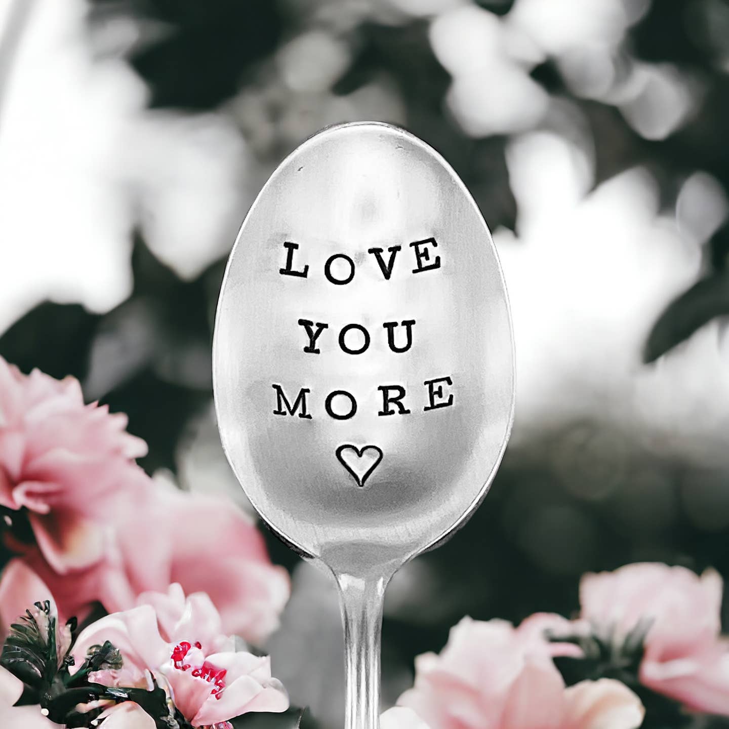 Love You More Hand Stamped Vintage Teaspoon