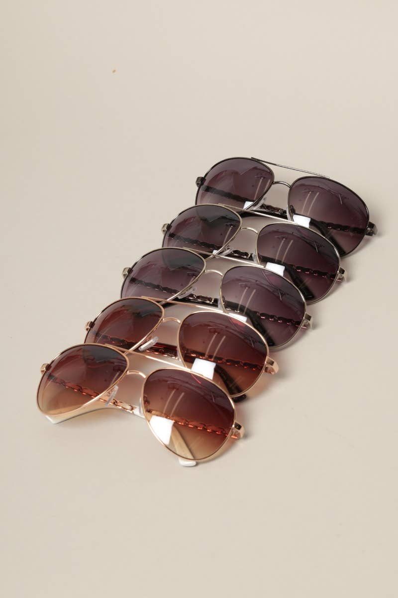 Chain Detail Aviator Sunglasses