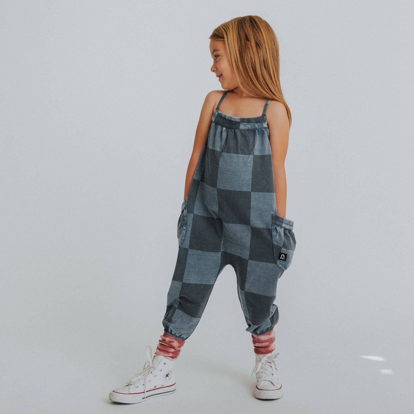Strappy Jumper - Blue Denim Check