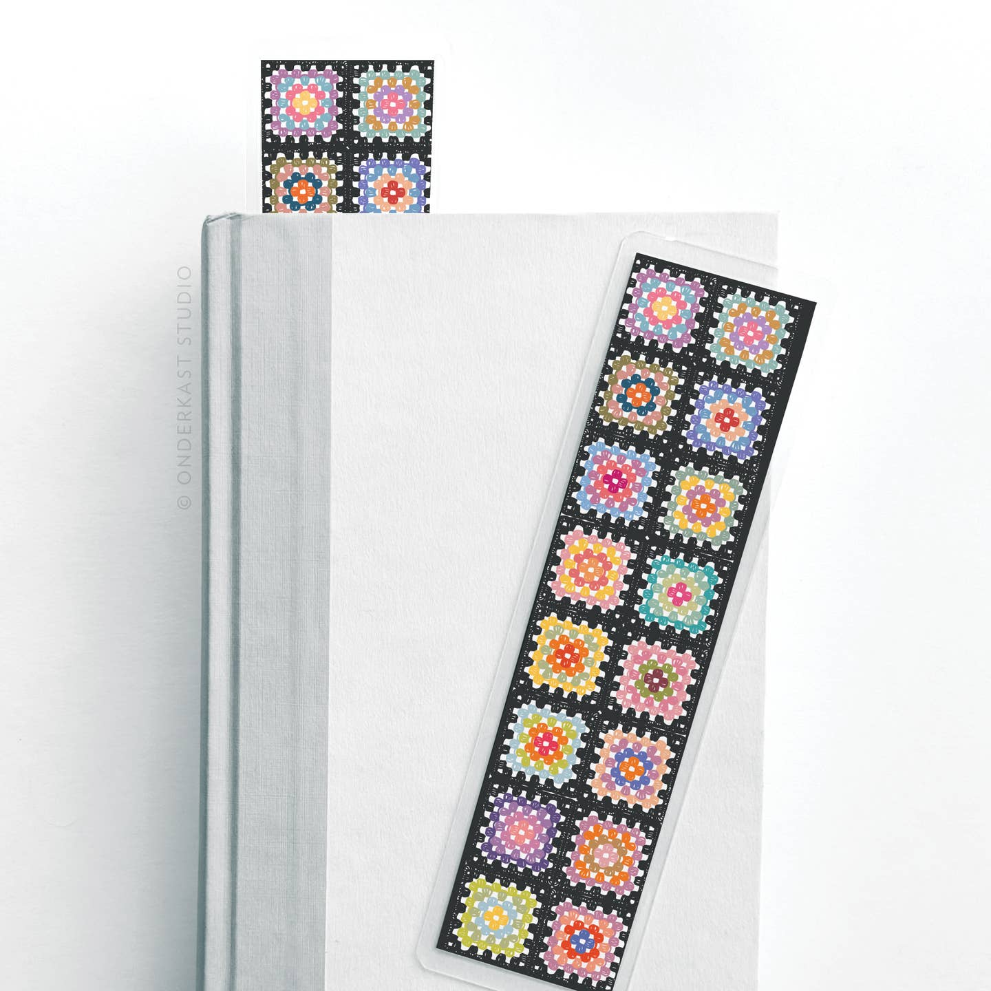 Granny Squares Crochet Blanket Laminated Bookmark