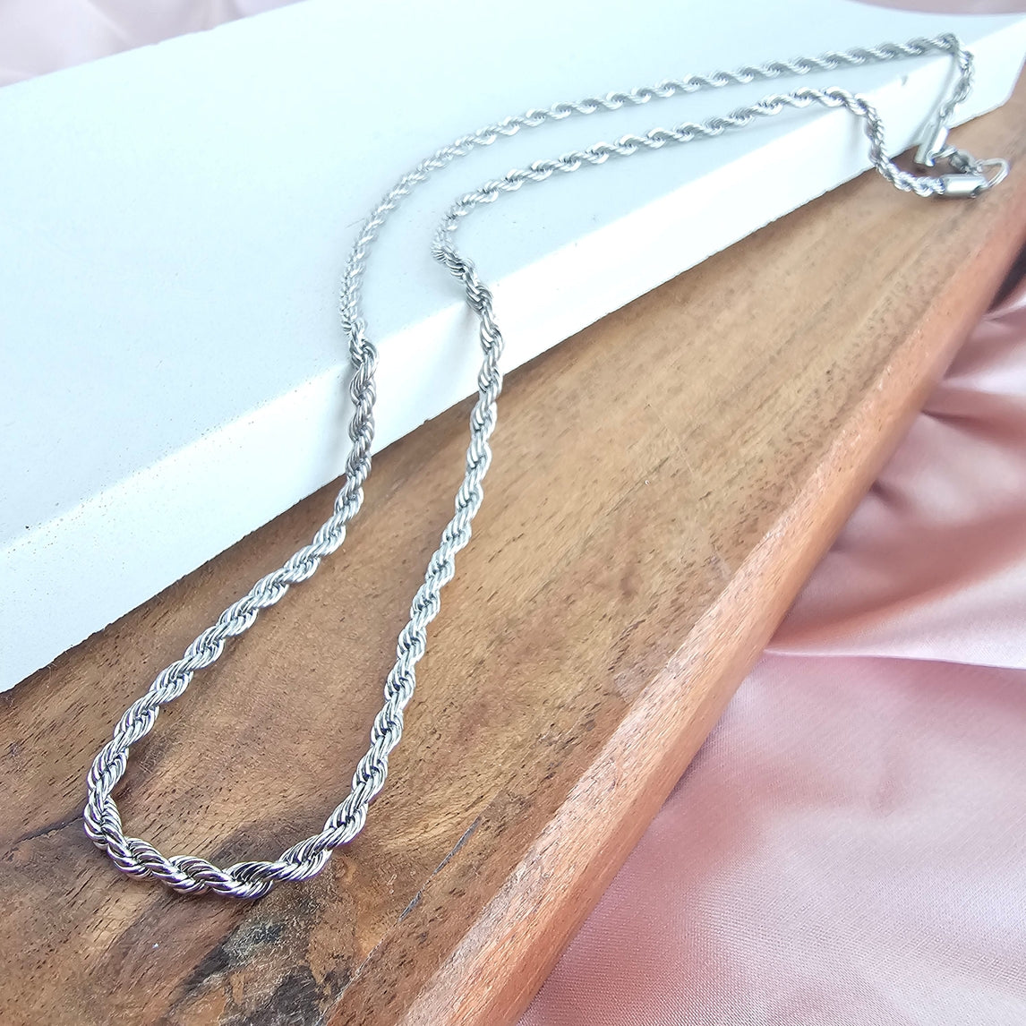 Luxe Silver Rope Chain Necklace