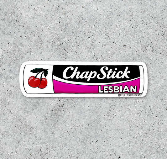 Chapstick Lesbian Vinyl Sticker