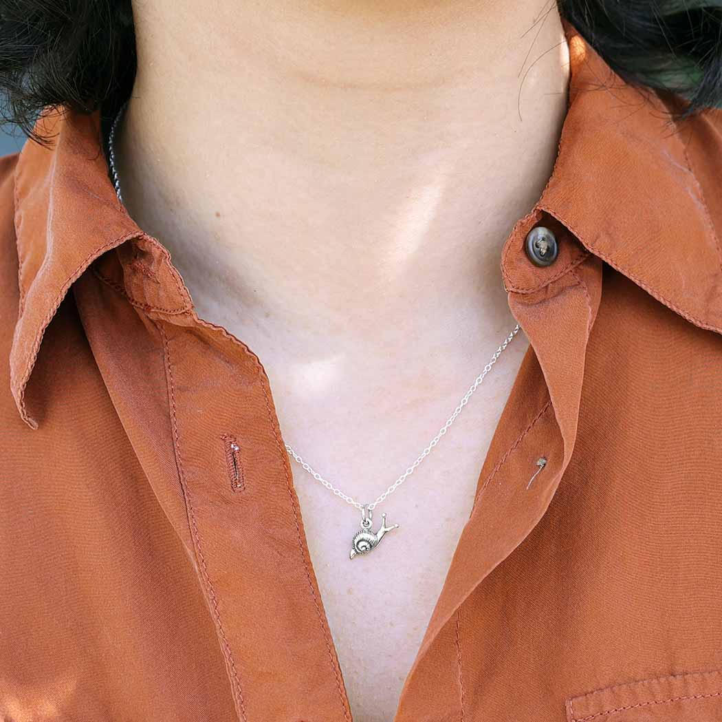 Sterling Silver Snail Necklace