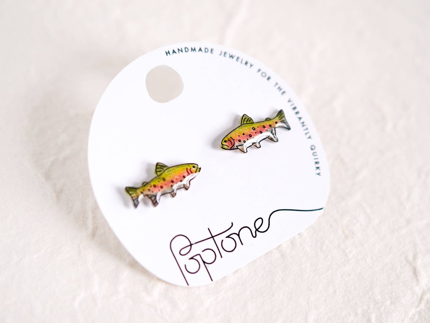 Rainbow Trout Salmon Fish Outdoors Earrings