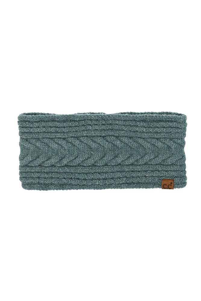 C.C Cable Knit Lining Headwrap Winter Headband