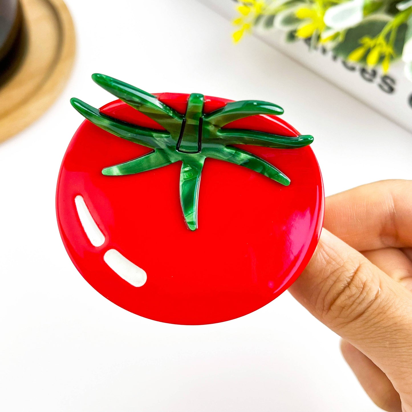 Red Tomato Hair Claw Clip, Acetate  Vegetable Hair Clip