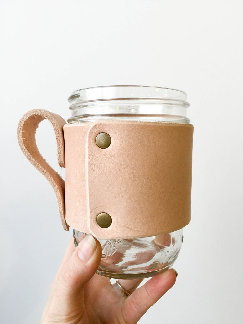 Leather Jar Wrap/ Mug Wrap