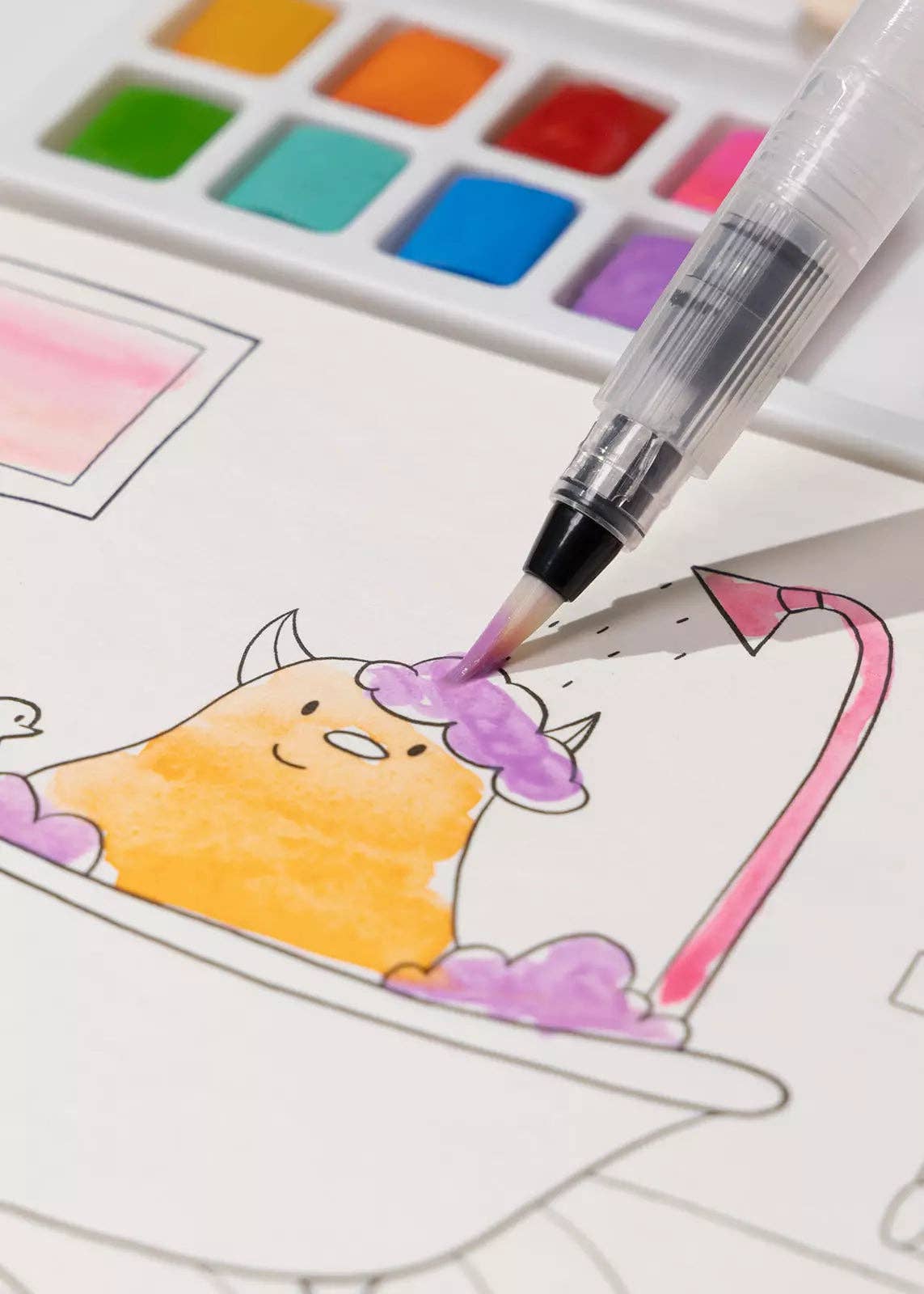 Watercolor Monster Painting Book - 30 pages