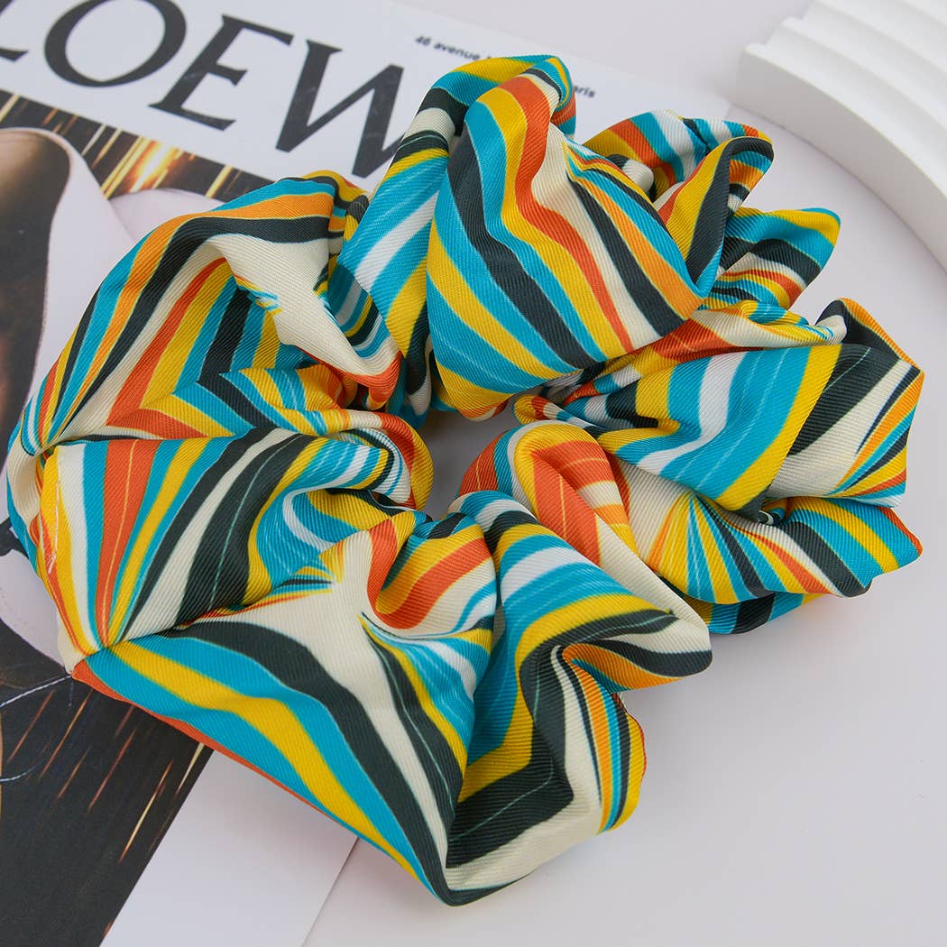 Vintage Floral Print Soft Scrunchies