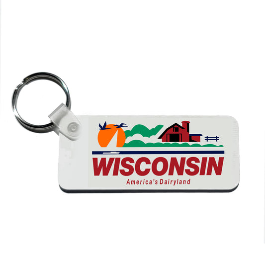 Wisconsin License Plate Keychain - Wisconsin Keychain