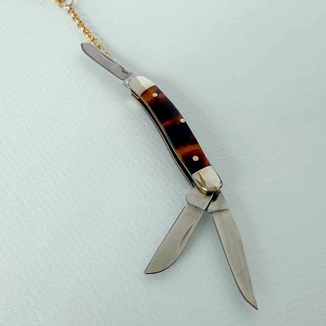 Tortoise Knife Y-drop Necklace