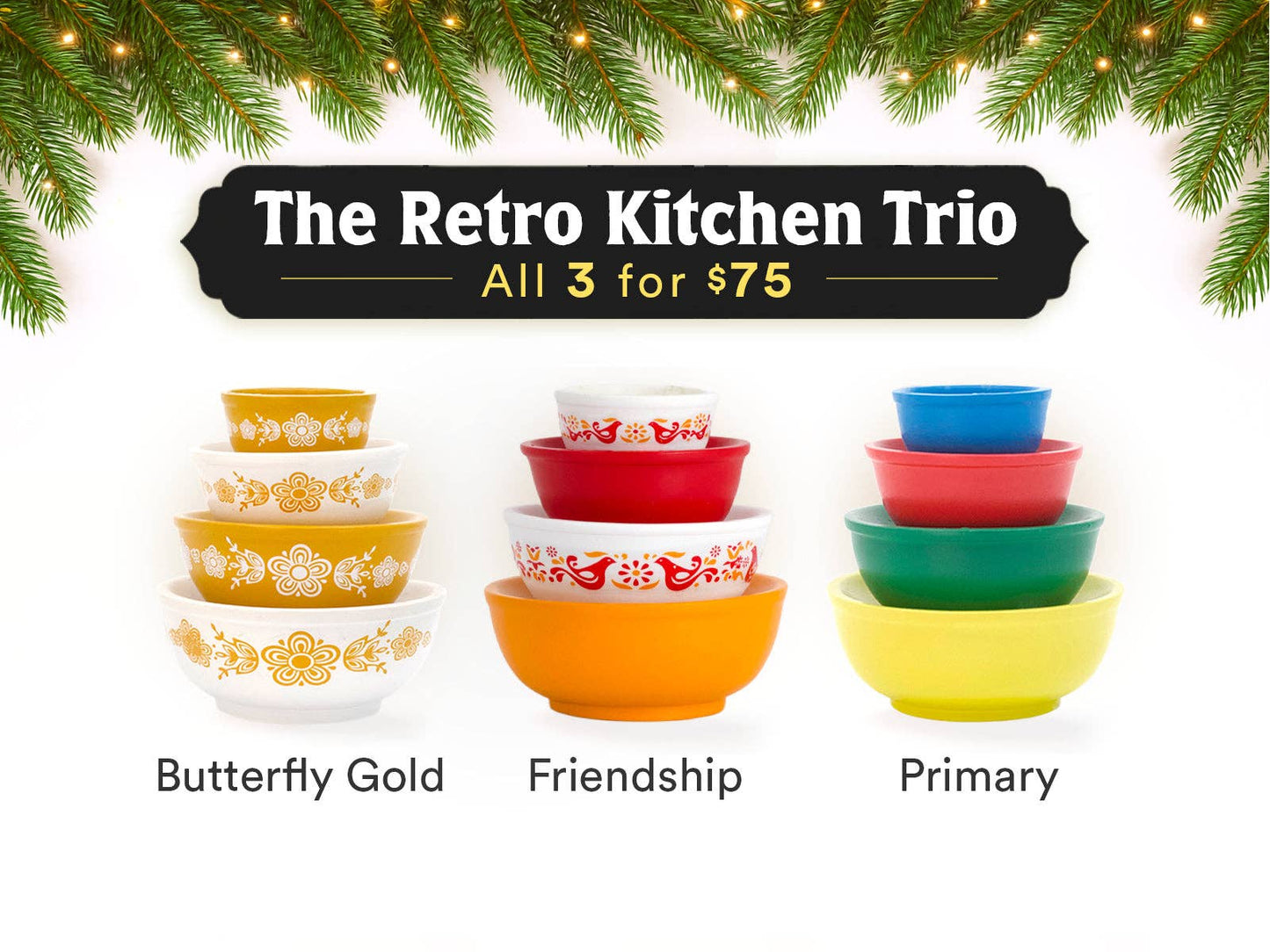 Mini Pyrex-Inspired Mixing Bowls – Retro Stackable Set