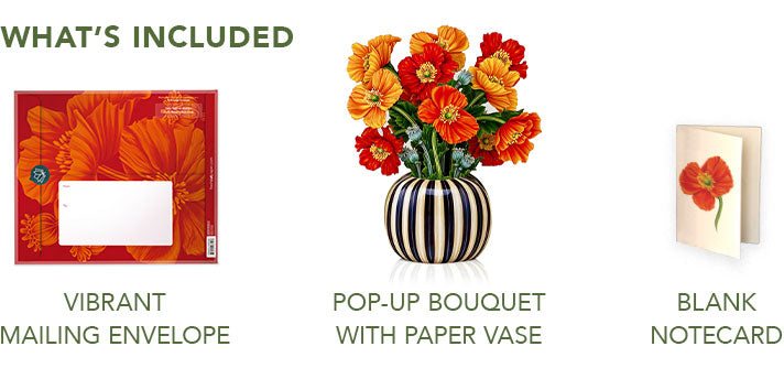 French Poppies Pop-Up Greeting Card