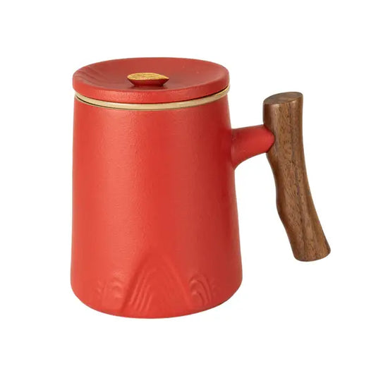 Red Mug With Infuser and Lid - 12 fl.oz.