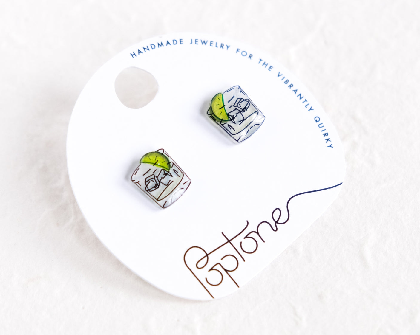 Tequila On the Rocks + Lime, Drink Cocktail Fiesta Earrings