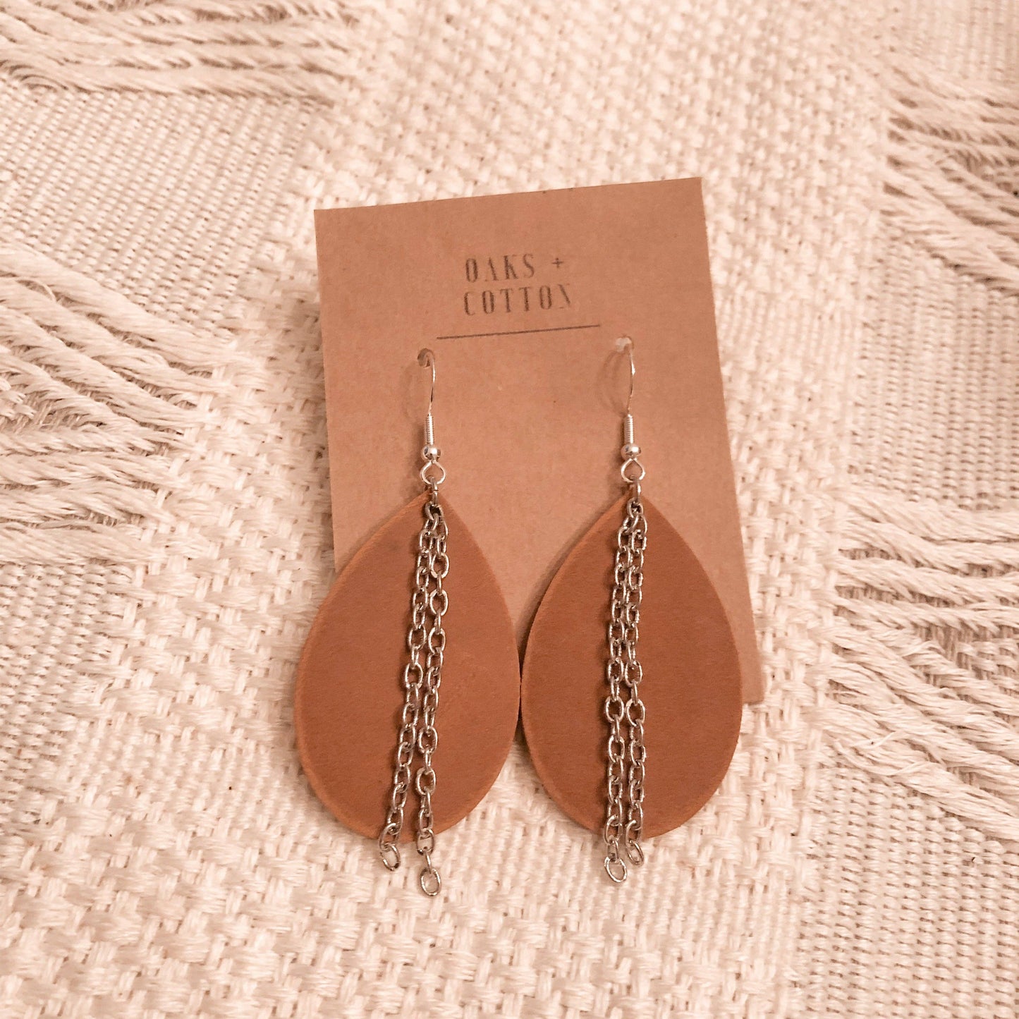Teardrop Earrings w/ Chain (Small)
