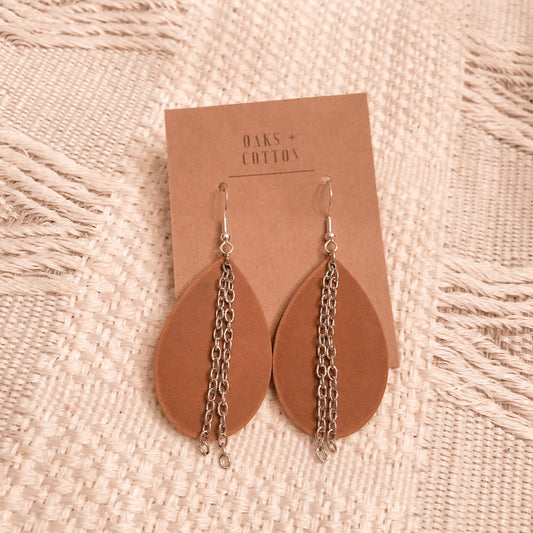 Teardrop Earrings w/ Chain (Small)