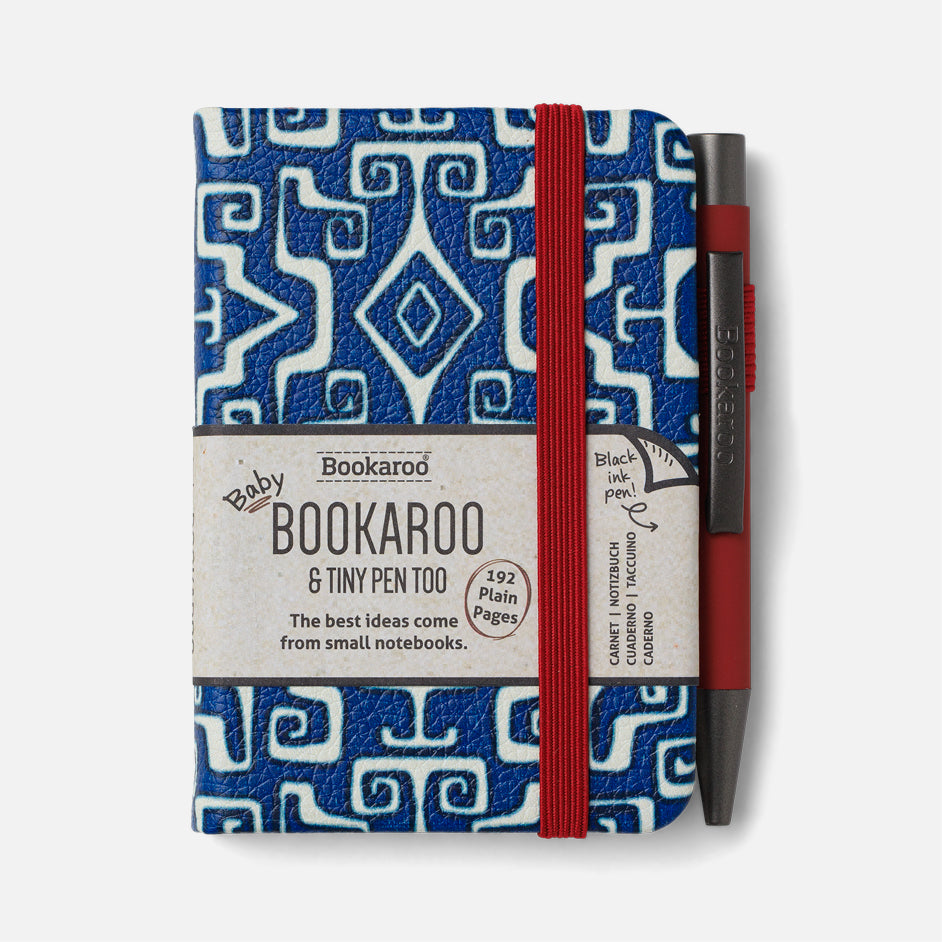 Baby Bookaroo Notebook (A7) Navy & Dark Red Aztec