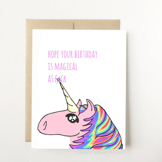 Magical Af Unicorn Birthday Card