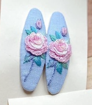 Floral Embroidered Hair Barrette, Gemma Collection 🪡