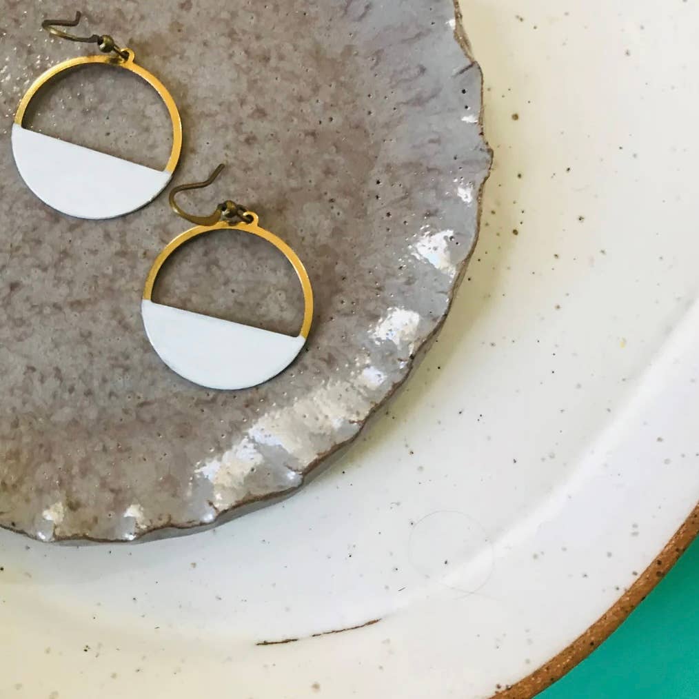 Crescent Hoop Earrings-Assorted Styles