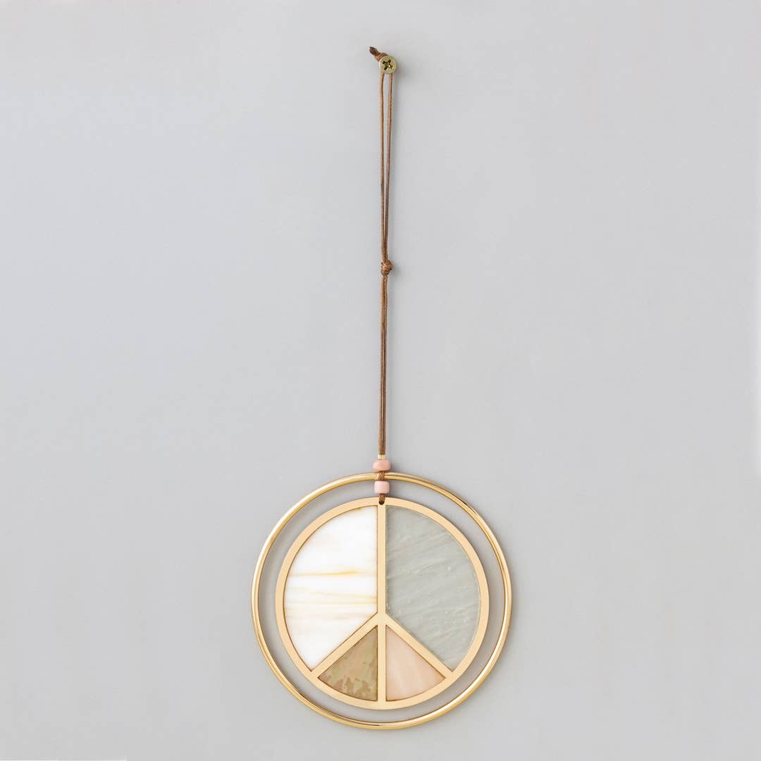 Stained Glass Light Catcher - Peace Sign
